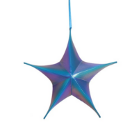 Kerstster holografisch blauw 40 cm