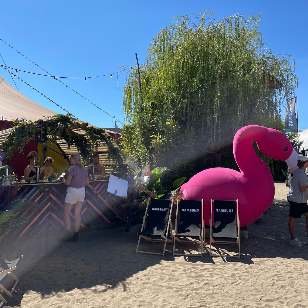 Opblaasbare roze flamingo - Afbeelding 2