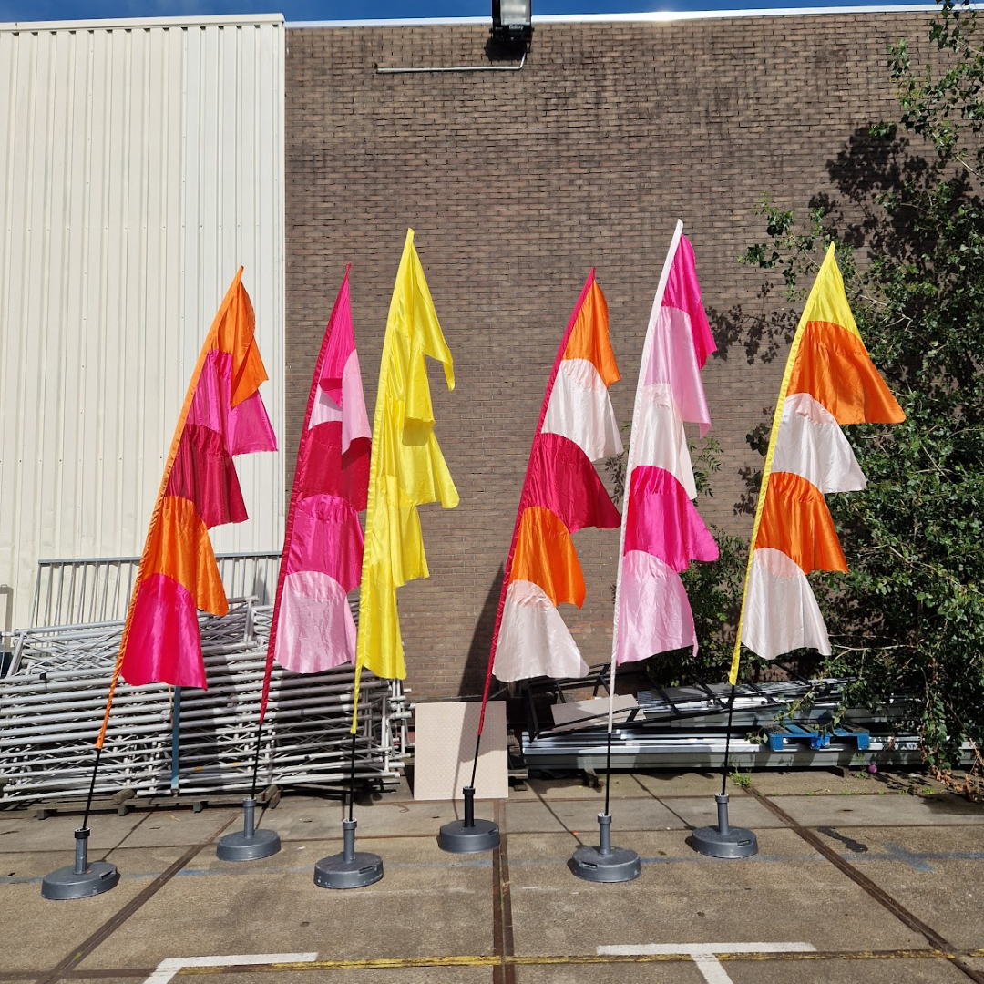 Sunset mix vlaggen 6 st “ex voet”