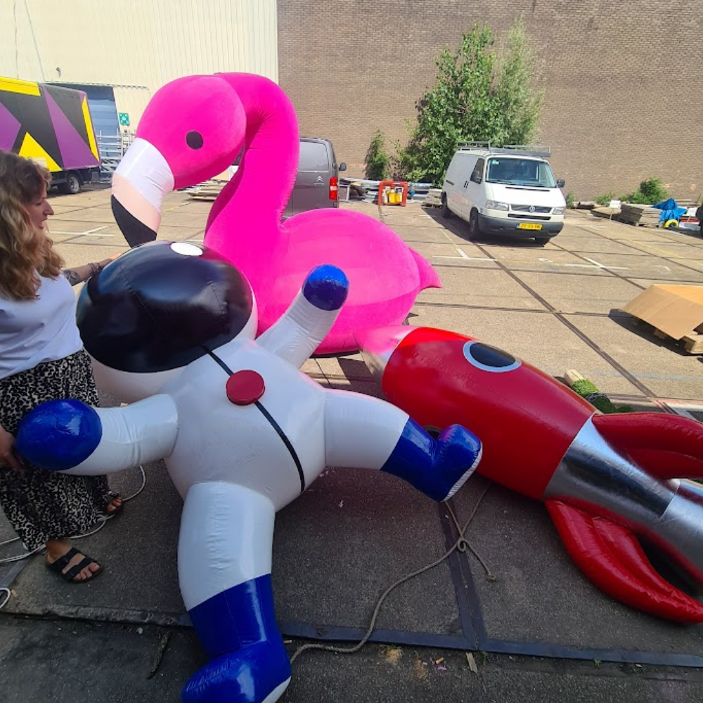 Opblaasbare roze flamingo - Afbeelding 3