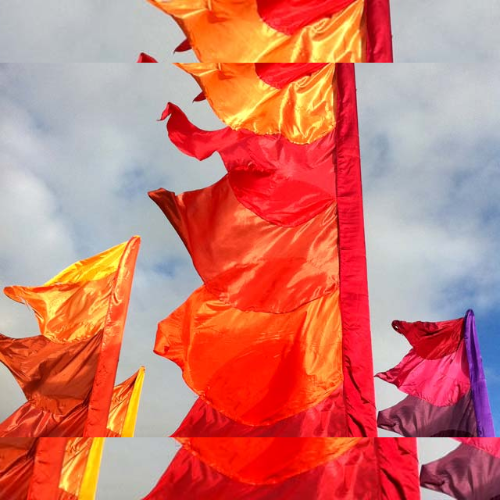 Festival vlaggen set druppels 5st “ex voet”