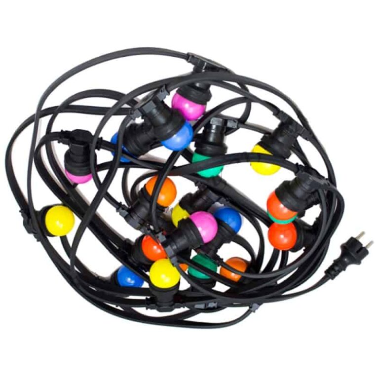 Prikkabel 25m multi colour "koppelbaar"