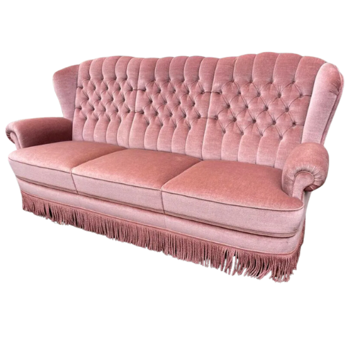 Vintage retro roze 3 zits bank