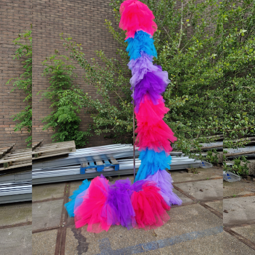 Tulle slinger paarse mix 10 meter