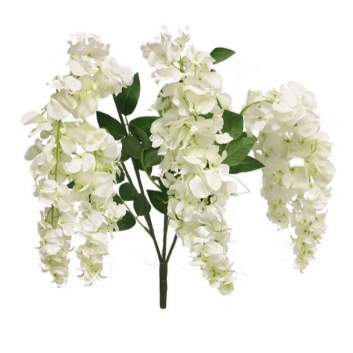 Kunstbloem Wisteria white set 6 sts.