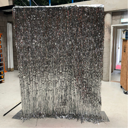 Backdrop zilver glitter incl. frame