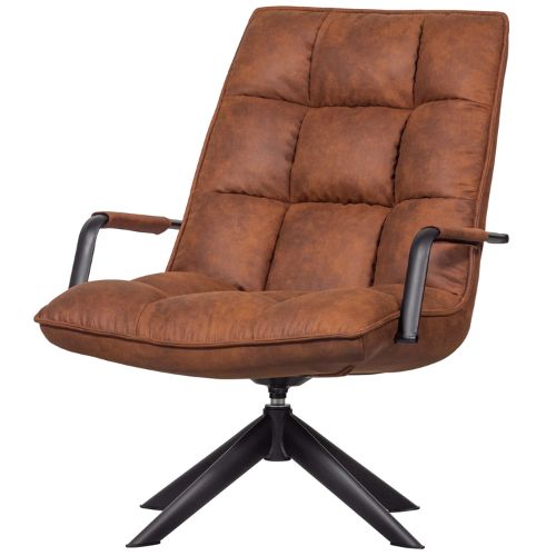 Fauteuil/ stoel bruin leer