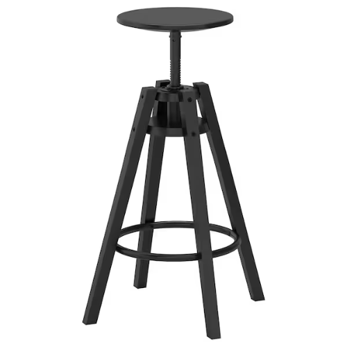 Zwarte ronde kruk "Barstoel"