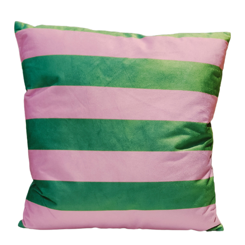 Roze Groen Gestreept Kussen