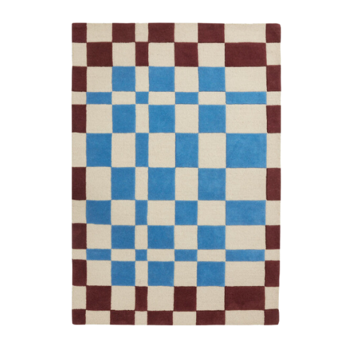 Vloerkleed Ruitje Blauw Bruin