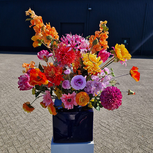 Zijden bloemen XXL deep blue