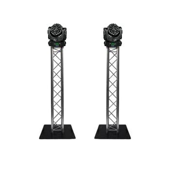 Lichtset: 2x Wash movinghead op totem