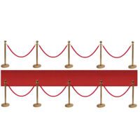 Set: 10x Gouden Afzetpaaltje Goud + 8x Rode koorden + 5m rode loper