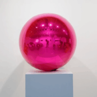 Opblaasbare Spiegelbal Roze 70cm