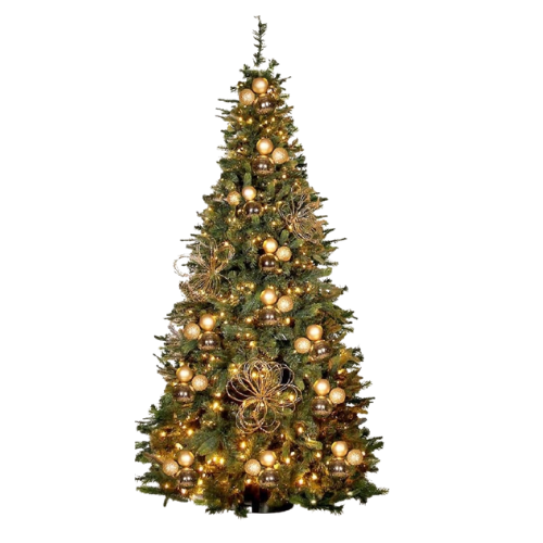 "Seizoensverhuur" kerstboom 210cm incl. verlichting "Traditioneel goud"