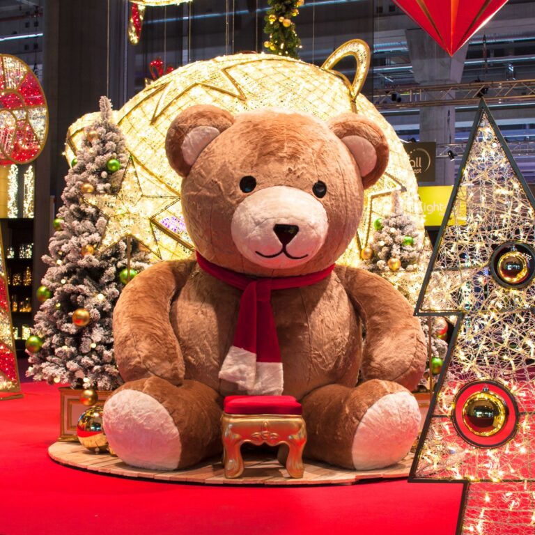 Kerst teddybeer XL bruin 200cm "Opblaasbaar"