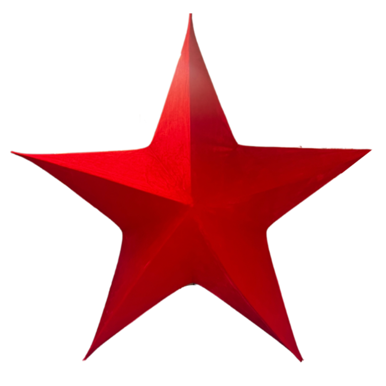 Kerstster fluweel rood 110 cm